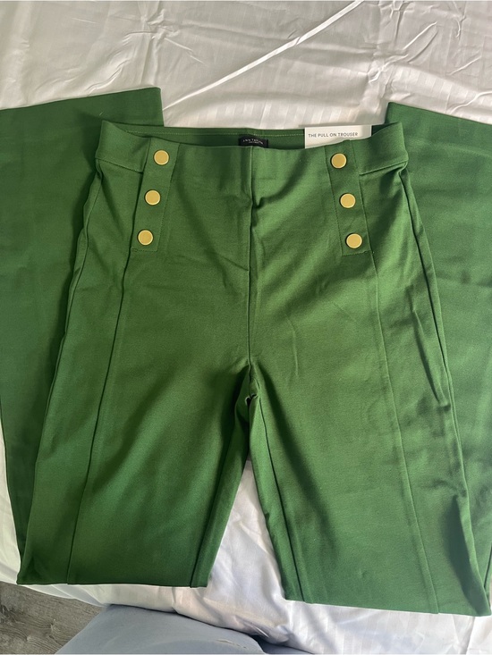 Ann Taylor Pants - Ann Taylor Green Pull-On Trousers with Gold Buttons